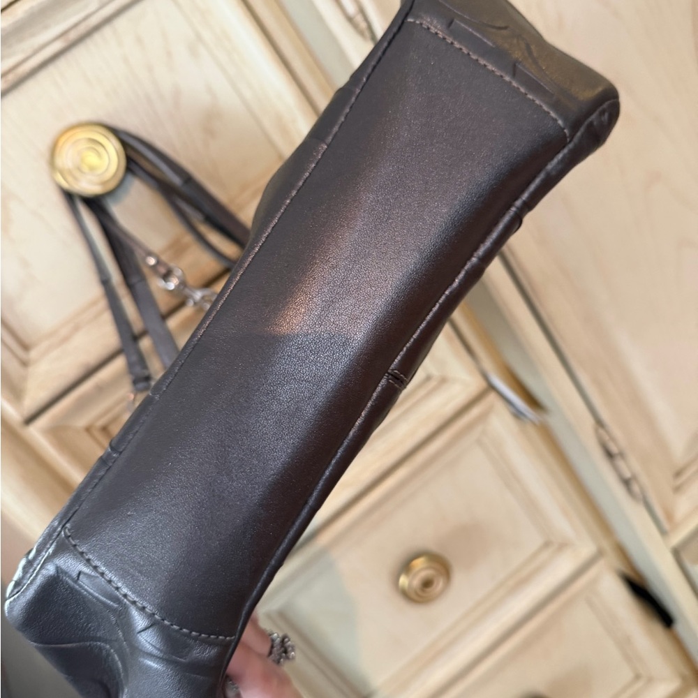 Coach Dark Gray Embossed Tote - Picture 8 of 9